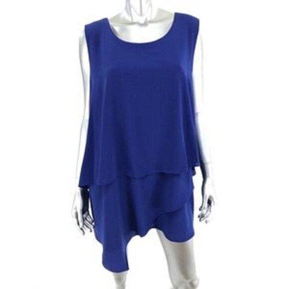 Vince Camuto Sleeveless Tunic Blouse - Asymmetrical Hem - Picture 1 of 9